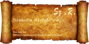 Szekula Richárd névjegykártya